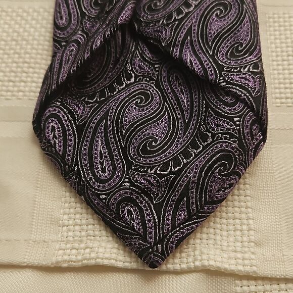Bellissimo Silk Tie Purple/ Black - Picture 11 of 16